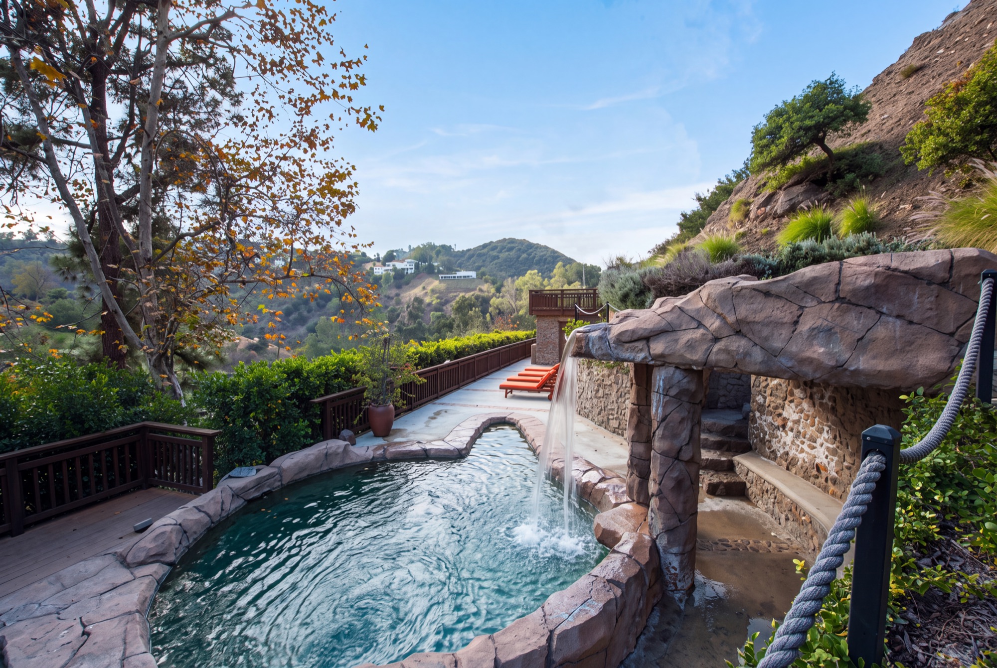 Breathe Life Healing Centers pool deck with canyon views