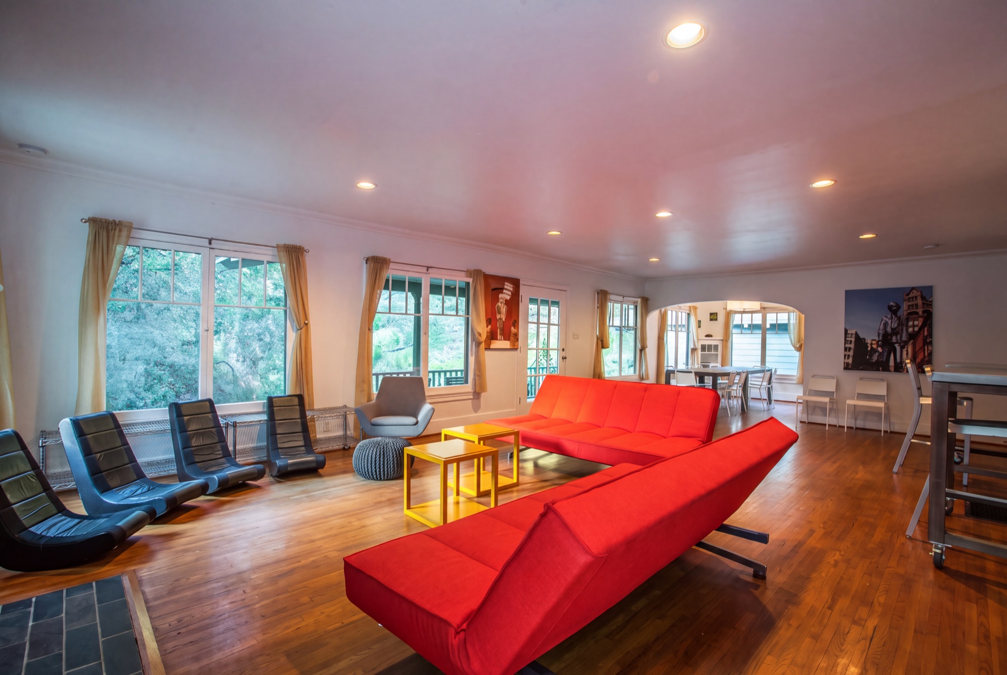 Spacious great room with natural light